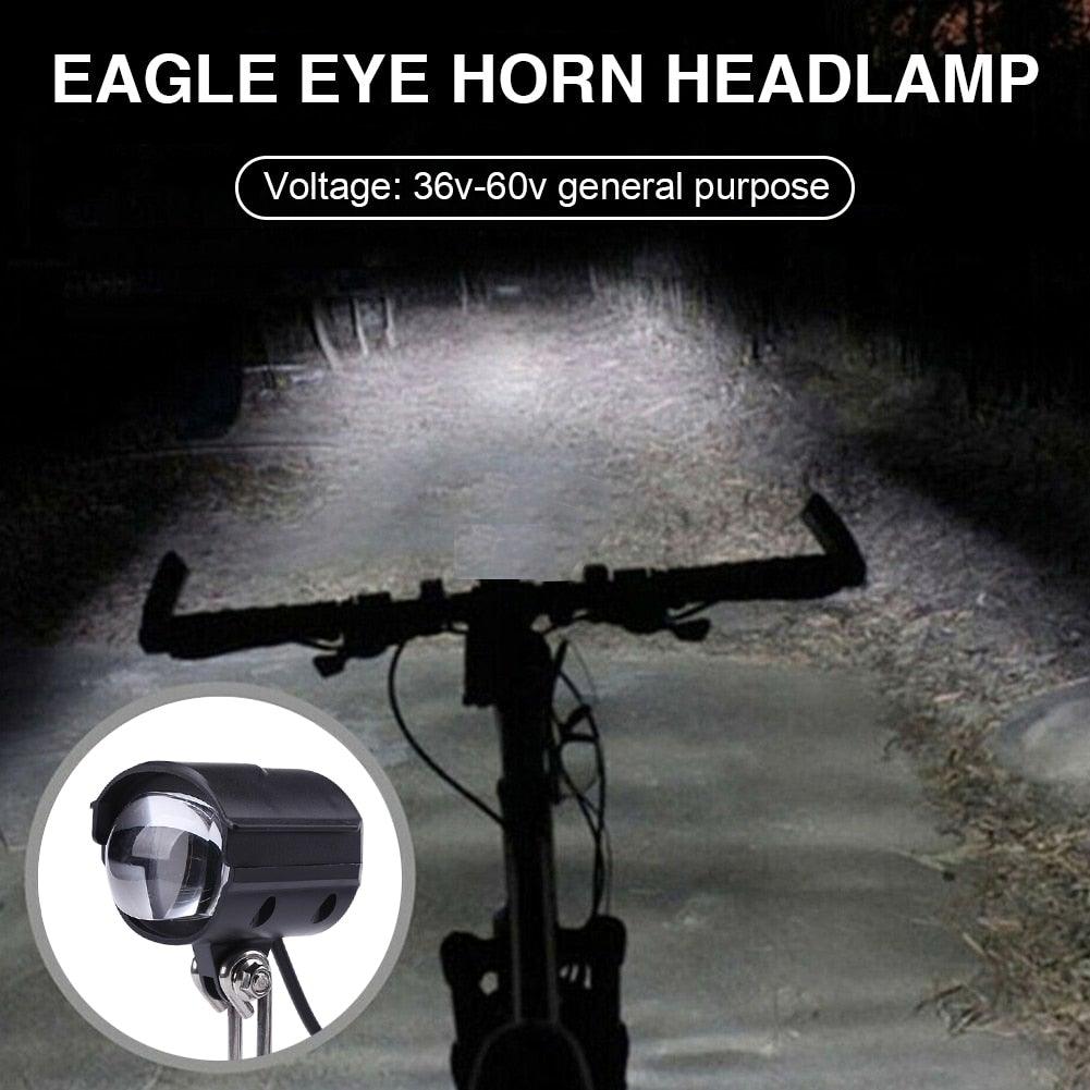 2 in 1 bike headlight and horn, black waterproof LED front light with handlebar mount inset on Tampa Home & Garden Store