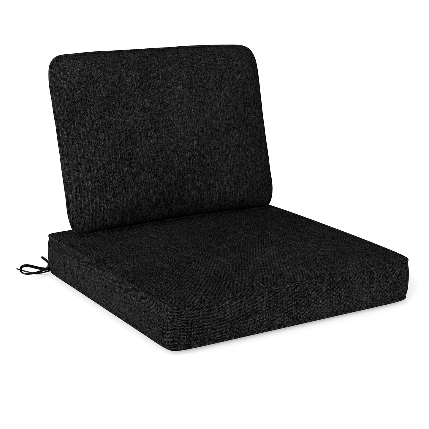 Juego de 2 cojines para patio exterior con fundas extraíbles - Negro