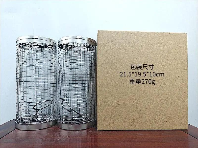 Rolling Grill Basket Stainless Steel for Outdoor