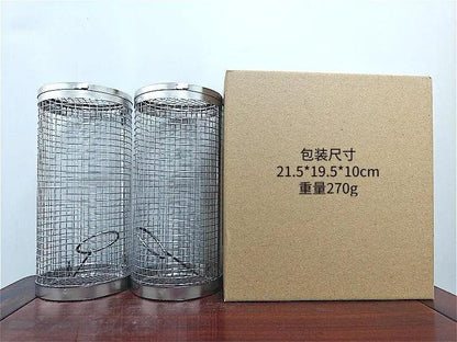 Rolling Grill Basket Stainless Steel for Outdoor