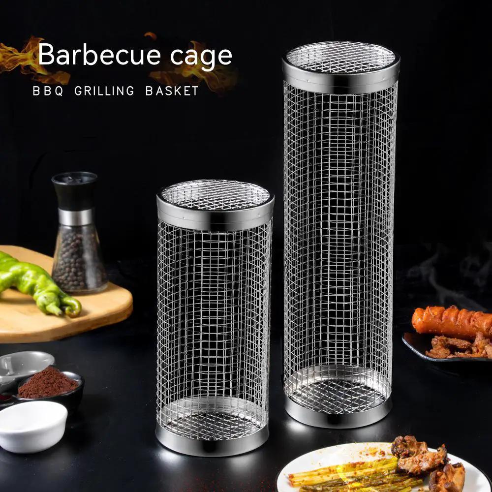 Rolling Grill Basket Stainless Steel for Outdoor