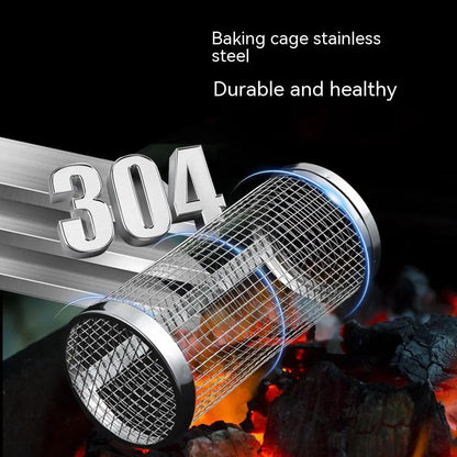 Rolling Grill Basket Stainless Steel for Outdoor