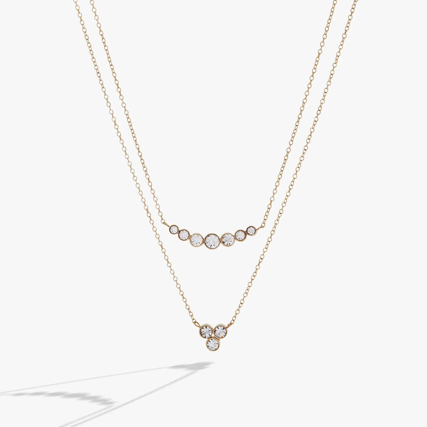 Double-Layer Crystal Necklace gold-tone chain with crystal stations by ALEX AND ANI on Tampa Home & Garden Store