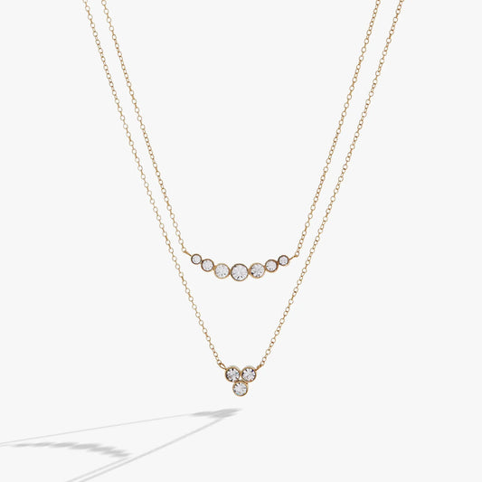 Double-Layer Crystal Necklace gold-tone chain with crystal stations by ALEX AND ANI on Tampa Home & Garden Store