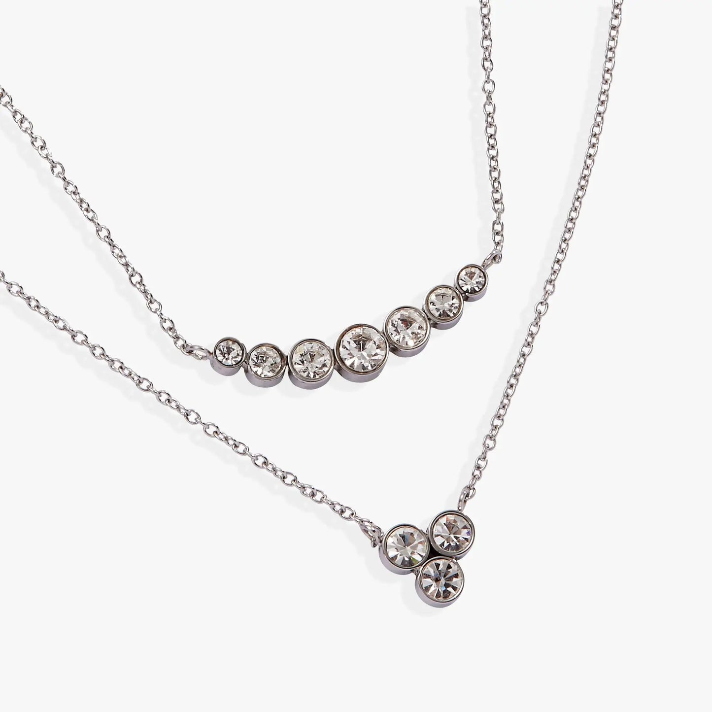 Double-Layer Crystal Necklace silver chain with crystal stations by ALEX AND ANI on Tampa Home & Garden Store