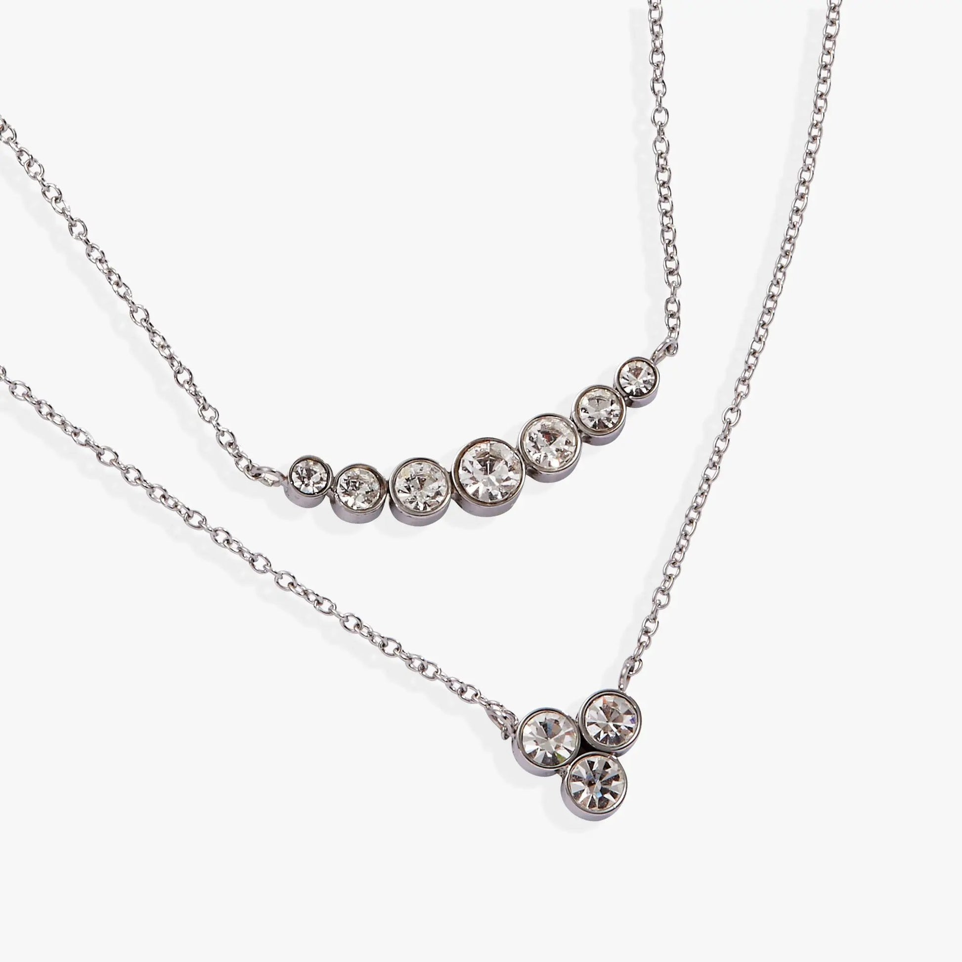 Double-Layer Crystal Necklace silver chain with crystal stations by ALEX AND ANI on Tampa Home & Garden Store