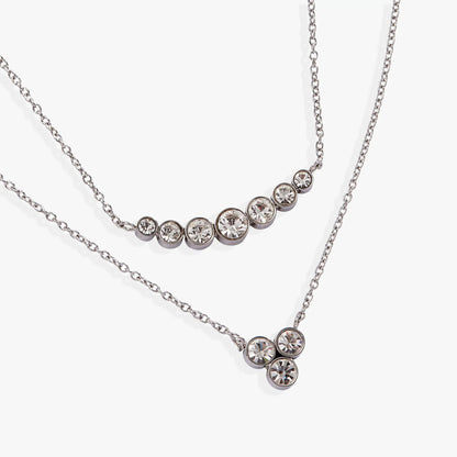 Double-Layer Crystal Necklace silver chain with crystal stations by ALEX AND ANI on Tampa Home & Garden Store