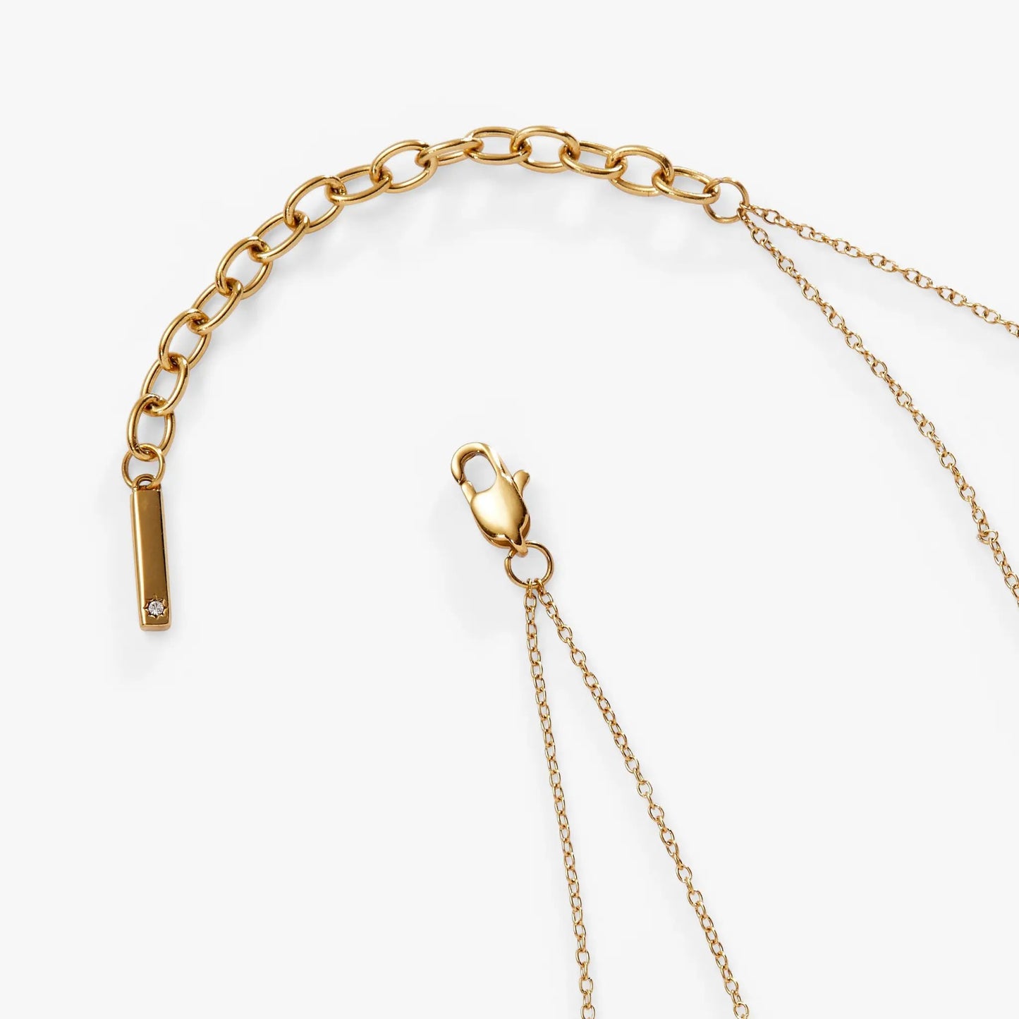 Gold-tone double-layer necklace with crystal-embellished rectangular pendant by ALEX AND ANI on Tampa Home & Garden Store