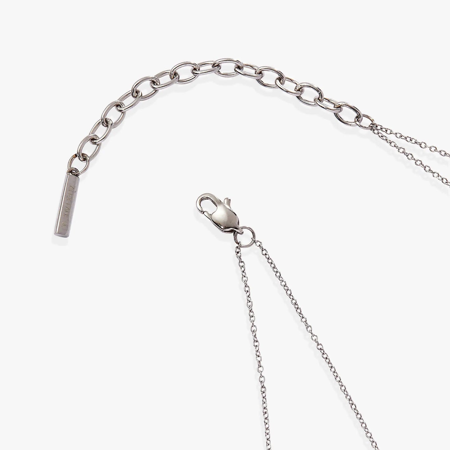 Double-Layer Crystal Necklace by Alex and Ani with silver-tone chunky oval chain and rectangular pendant on Tampa Home & Garden Store