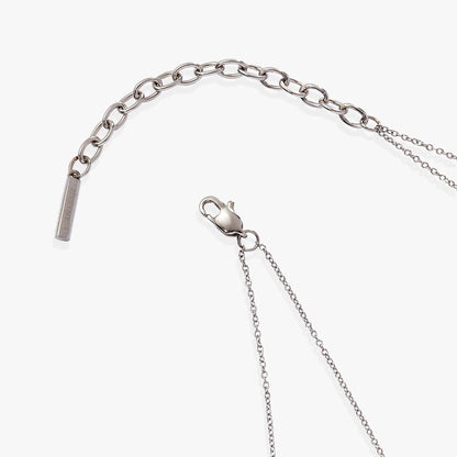Double-Layer Crystal Necklace by Alex and Ani with silver-tone chunky oval chain and rectangular pendant on Tampa Home & Garden Store