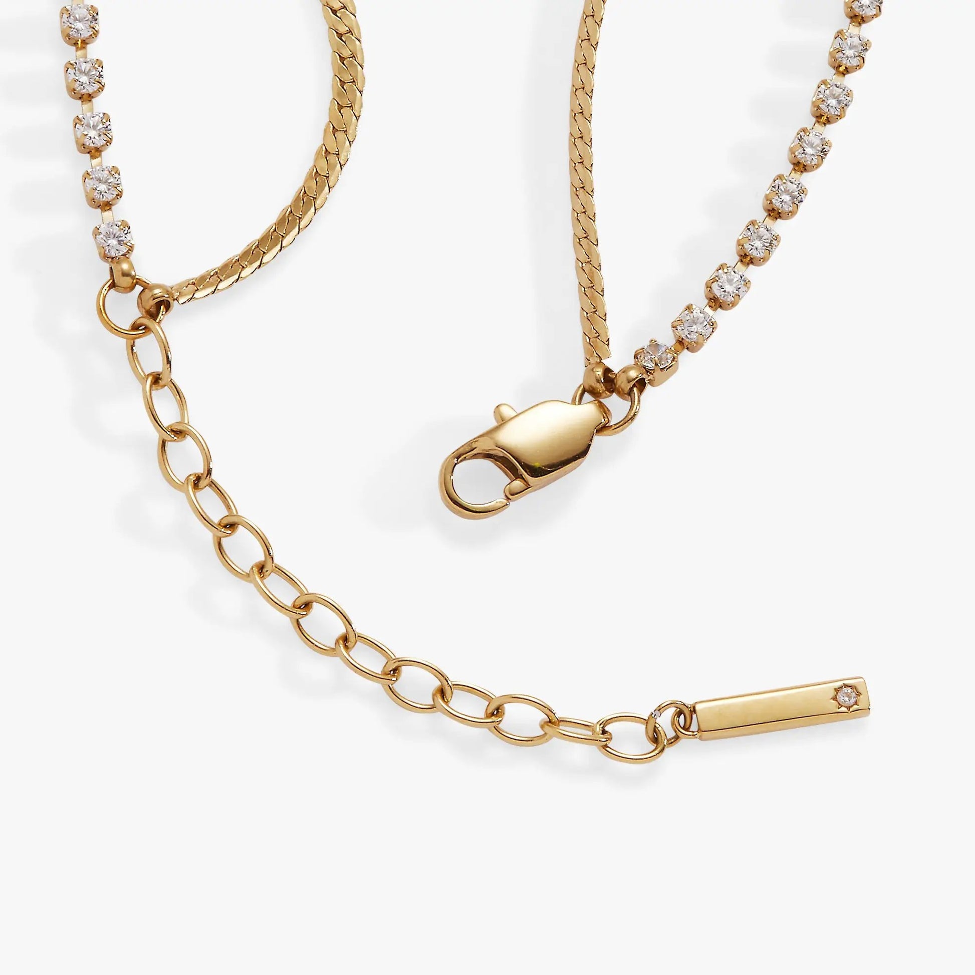Double strand crystal tennis chain bracelet in gold-tone by ALEX AND ANI on Tampa Home & Garden Store