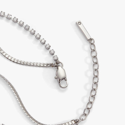 Double Strand Crystal Tennis Chain Bracelet by Alex and Ani in silver-tone with clear crystals on Tampa Home & Garden Store