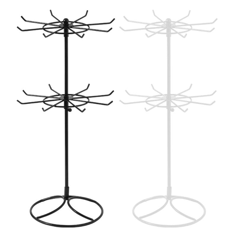 2-pack rotating jewelry stand rack in black metal; black and white variants on Tampa Home & Garden Store