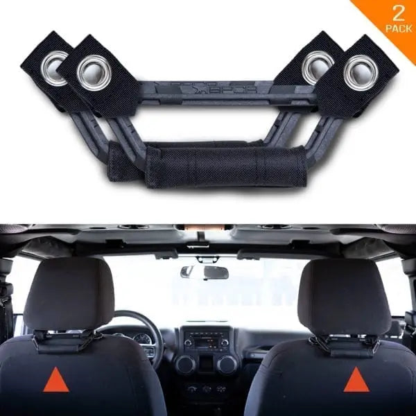 GP Back Grip LITE car gear handles, 2-pack, black fabric straps with metal grommets, GPCA on Tampa Home & Garden Store