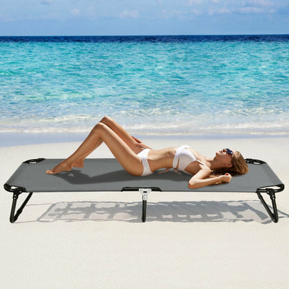 GemGear outdoor folding camping cot black on beach on Tampa Home & Garden Store
