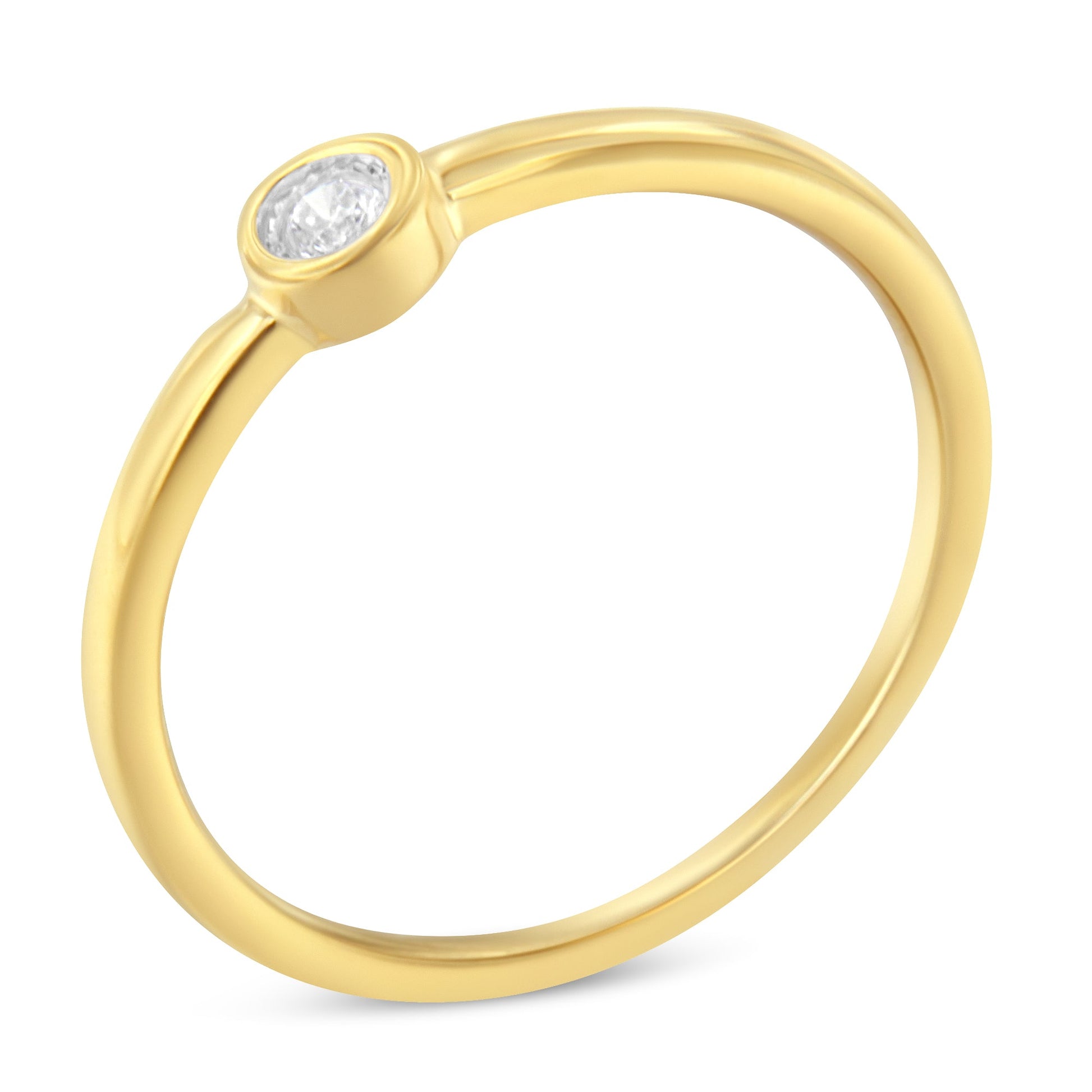 Ring, 14K yellow gold plated over sterling silver, bezel-set diamond (1/20 Cttw, J-K) on Tampa Home & Garden Store