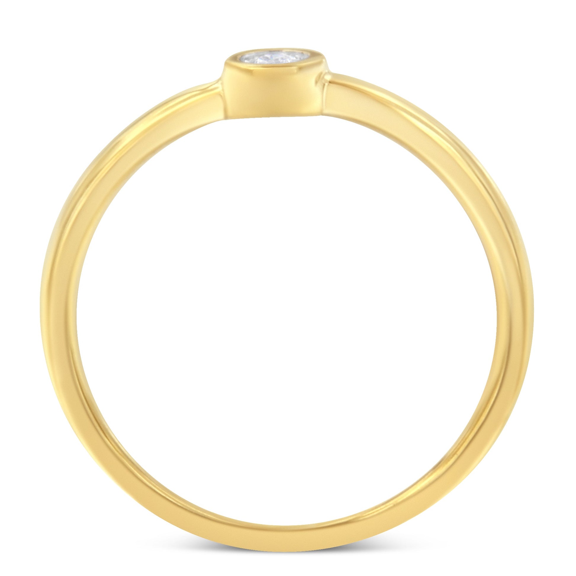 Miracle Set Diamond Ring 14K yellow gold plated over sterling silver bezel diamond size 6 on Tampa Home & Garden Store