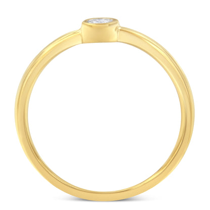 Miracle Set Diamond Ring 14K yellow gold plated over sterling silver bezel diamond size 6 on Tampa Home & Garden Store