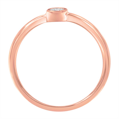 Miracle Set Diamond Ring, rose gold plated .925 silver, 1/20 Cttw diamond, J-K color I1-I2, size 6 on Tampa Home & Garden Store