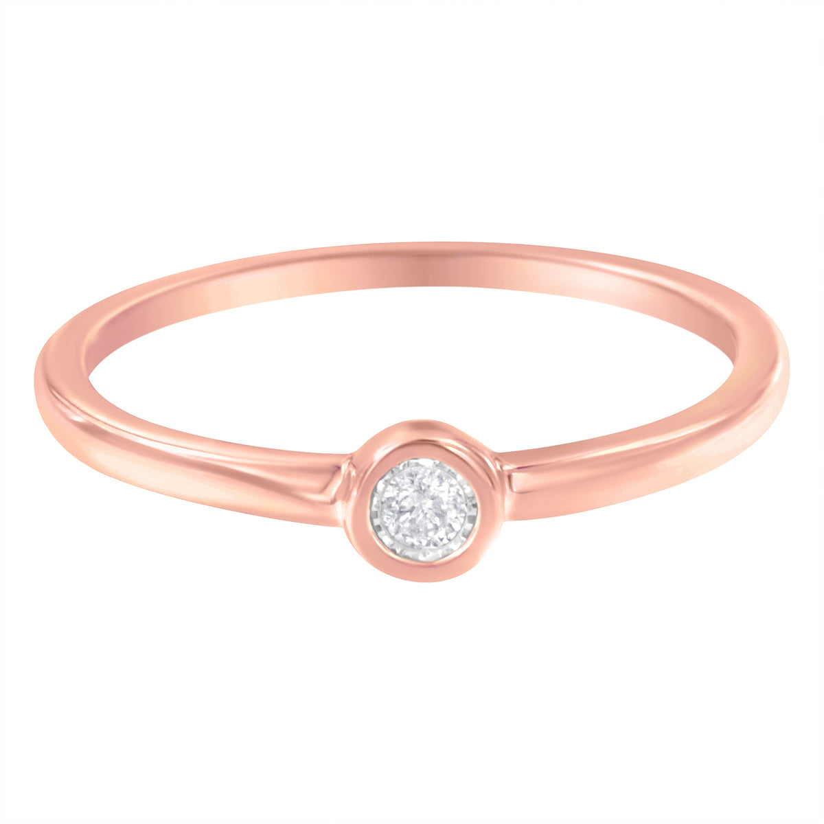 Miracle Set Diamond Ring by Bids.com, rose gold plated .925 silver, size 6 on Tampa Home & Garden Store
