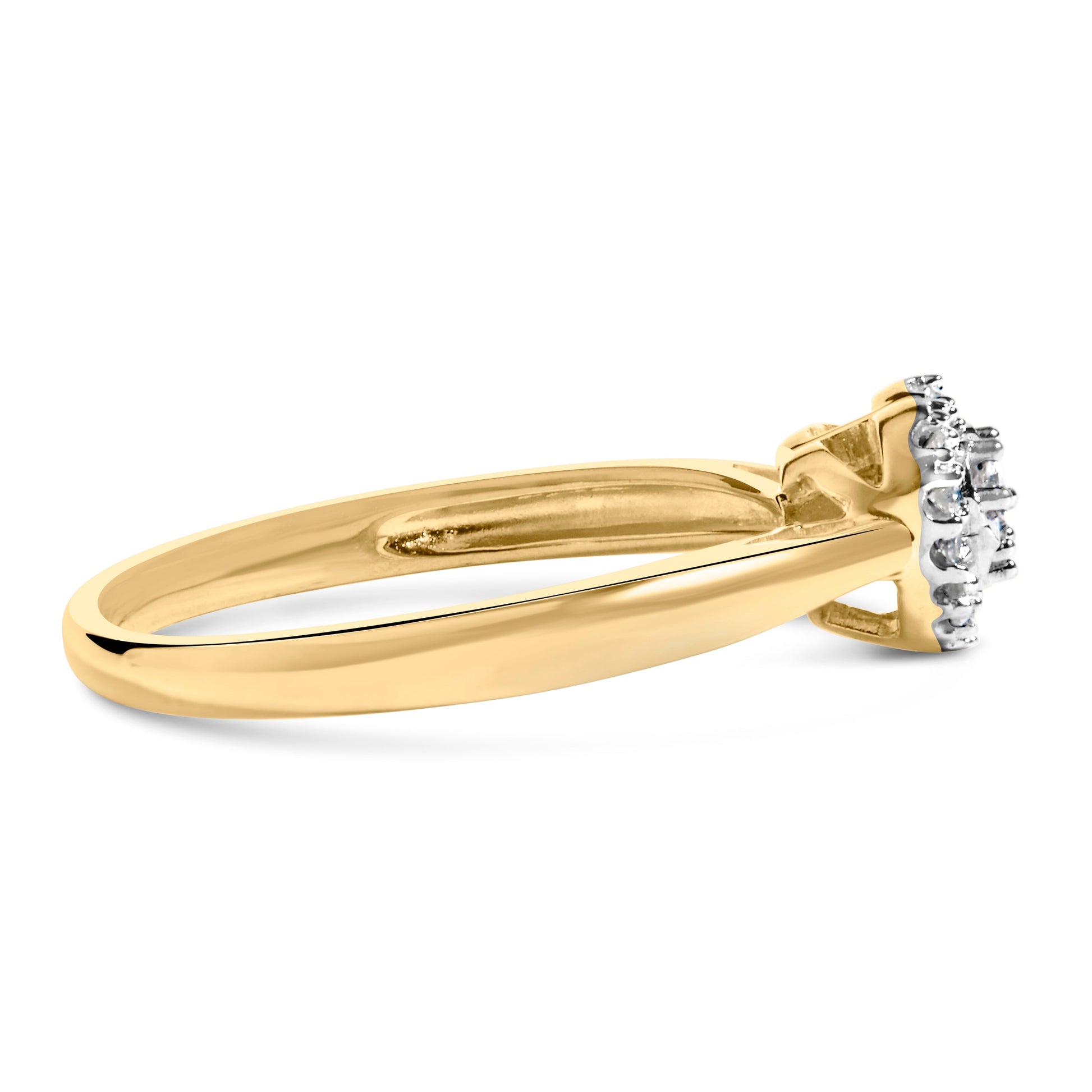 10K yellow gold heart and halo diamond promise ring 1/10 ct tw diamonds by Bids.com on Tampa Home & Garden Store