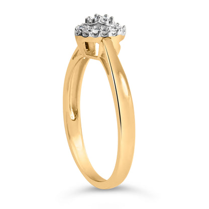 10K yellow gold diamond heart halo promise ring by Bids.com, 1/10 cttw on Tampa Home & Garden Store