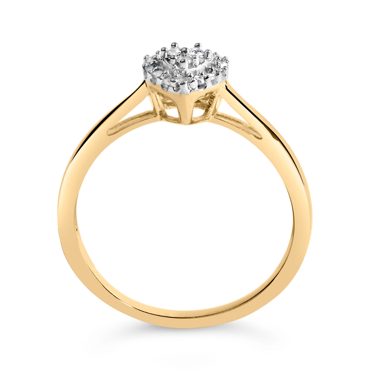 10K yellow gold diamond heart halo promise ring, 1/10 Cttw on Tampa Home & Garden Store