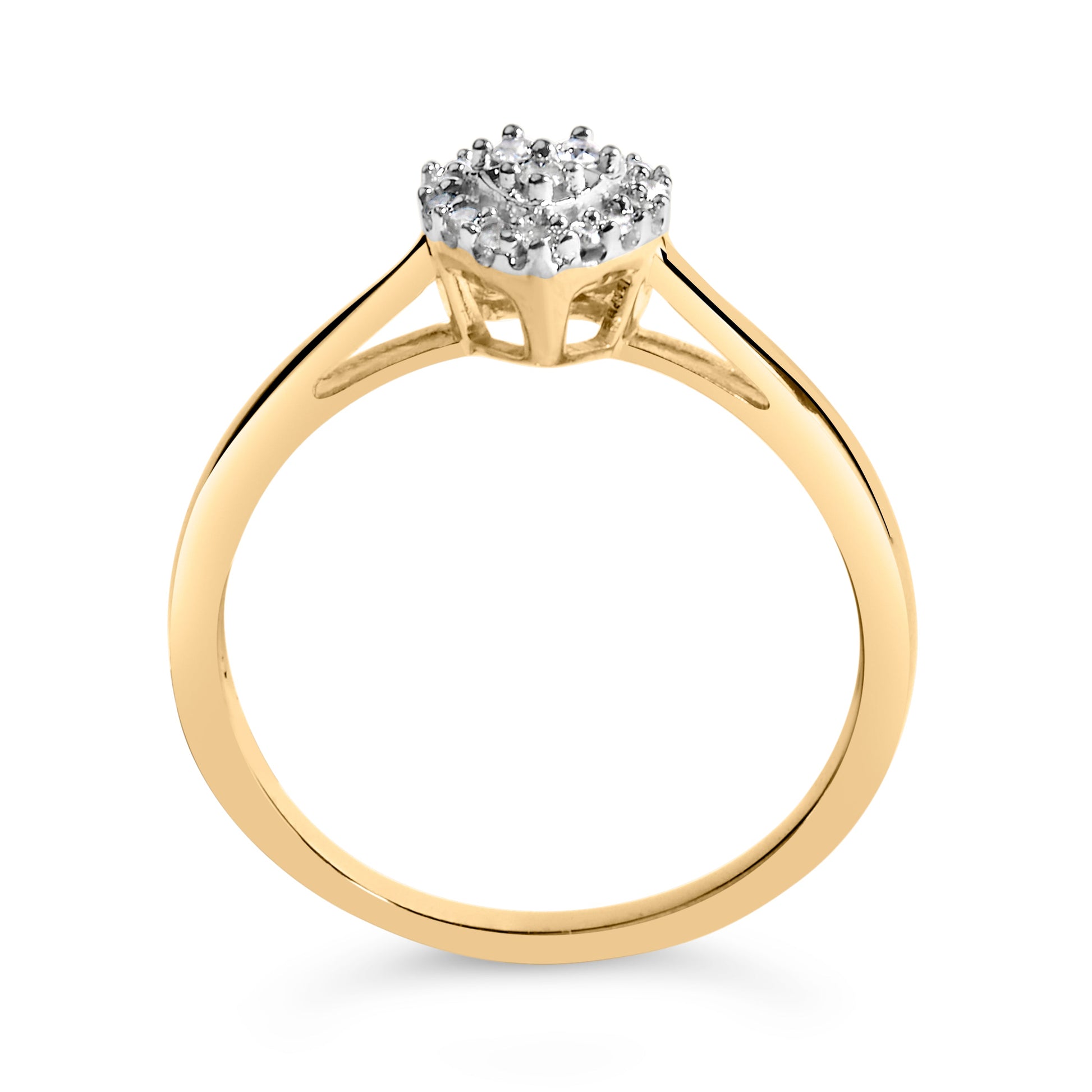 10K yellow gold diamond heart halo promise ring, 1/10 Cttw on Tampa Home & Garden Store