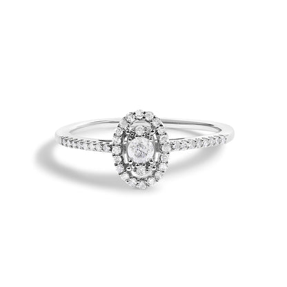 14K white gold oval halo diamond engagement ring with pave band, size 7, Bids.com on Tampa Home & Garden Store