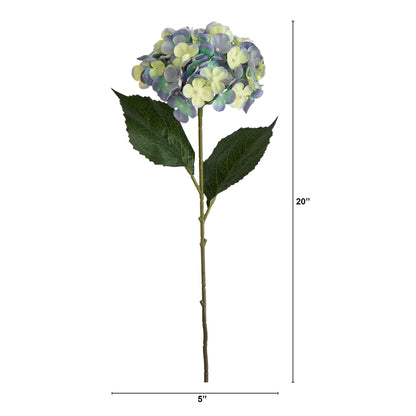 20" Artificial Hydrangea Flower Stems- Set of 3 - Tampa Home & Garden Store