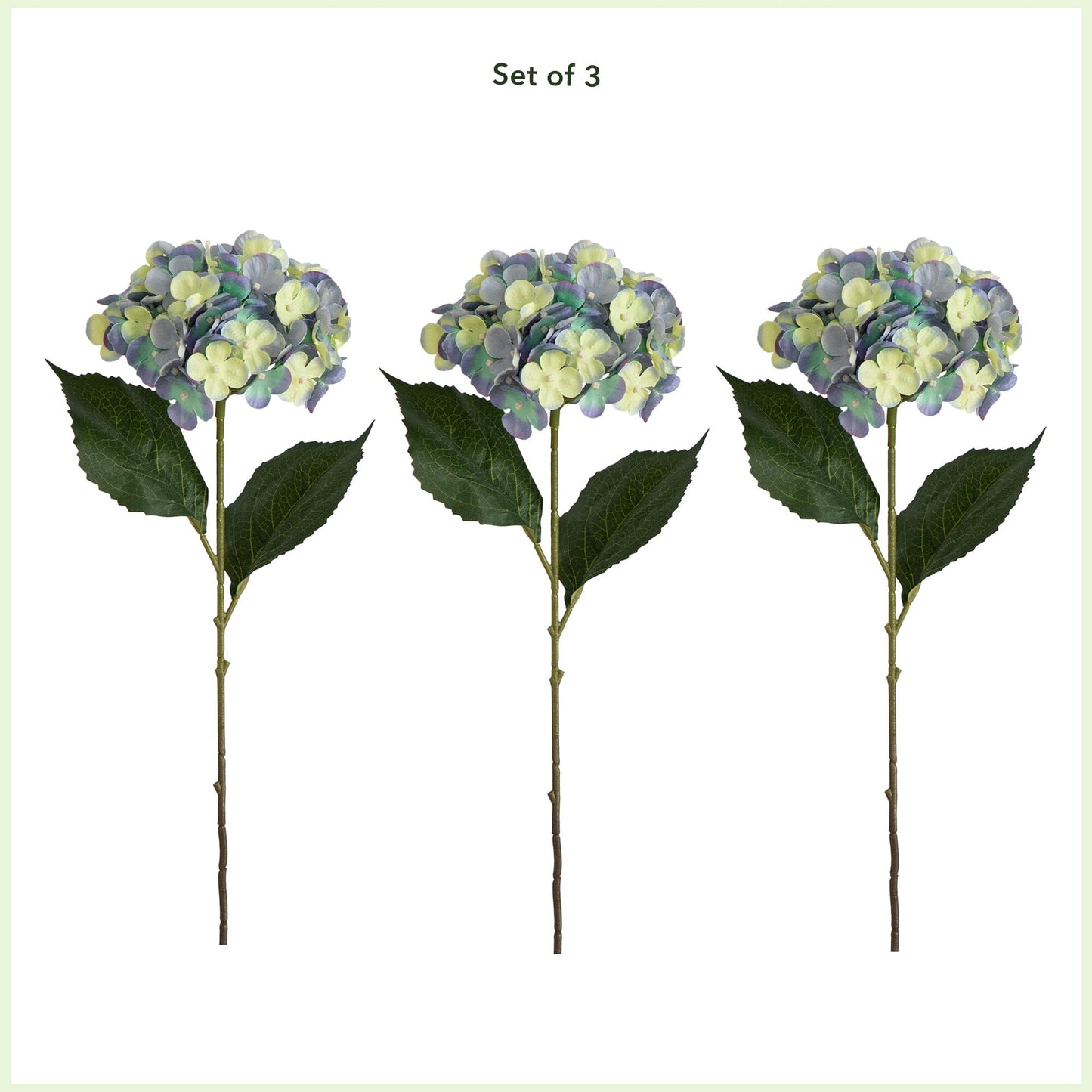 20" Artificial Hydrangea Flower Stems- Set of 3 - Tampa Home & Garden Store