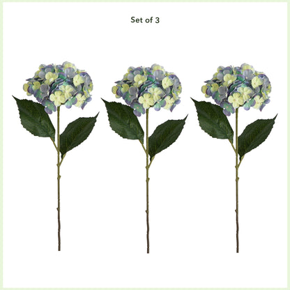 20" Artificial Hydrangea Flower Stems- Set of 3 - Tampa Home & Garden Store