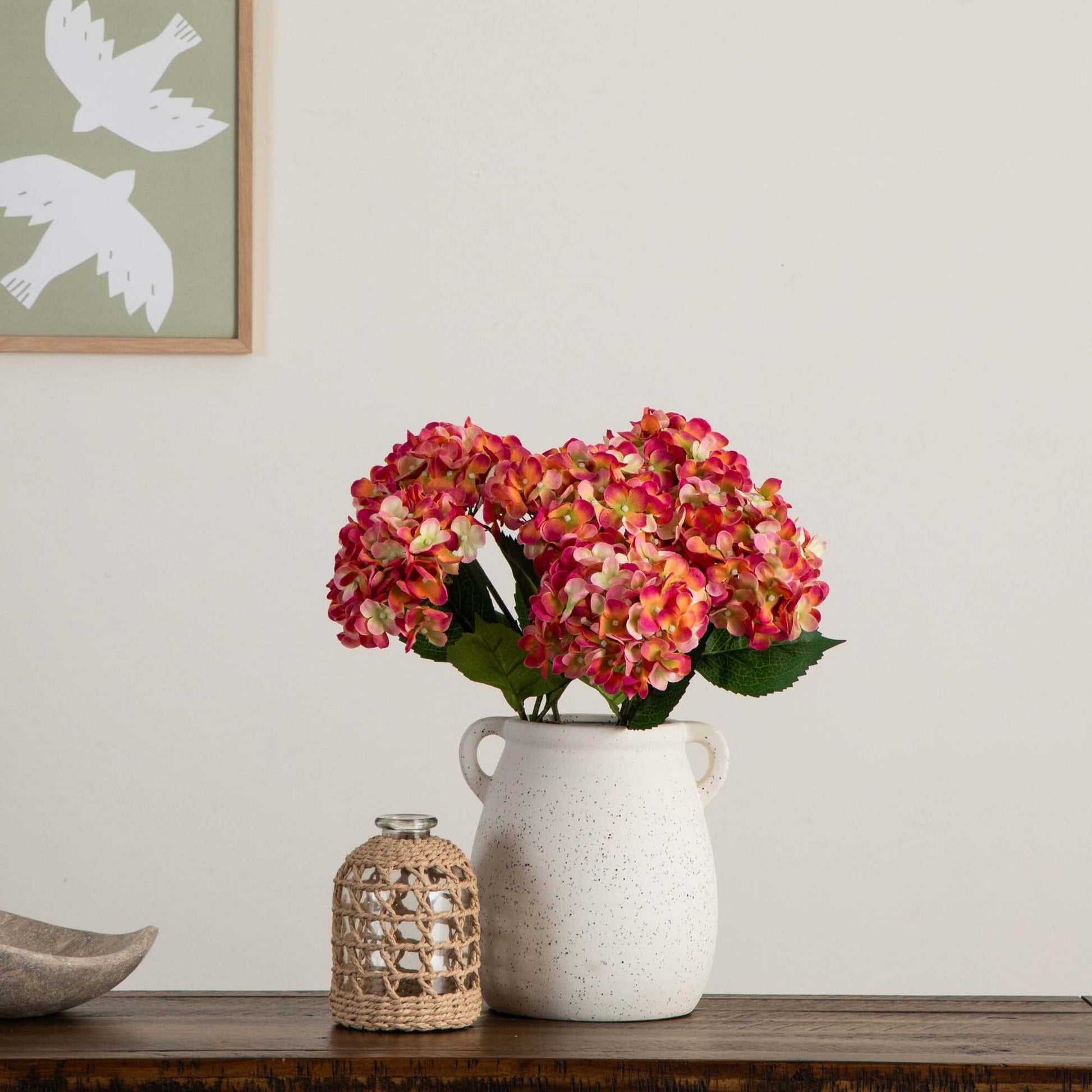20" Artificial Hydrangea Flower Stems- Set of 3 - Tampa Home & Garden Store