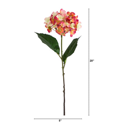 20" Artificial Hydrangea Flower Stems- Set of 3 - Tampa Home & Garden Store