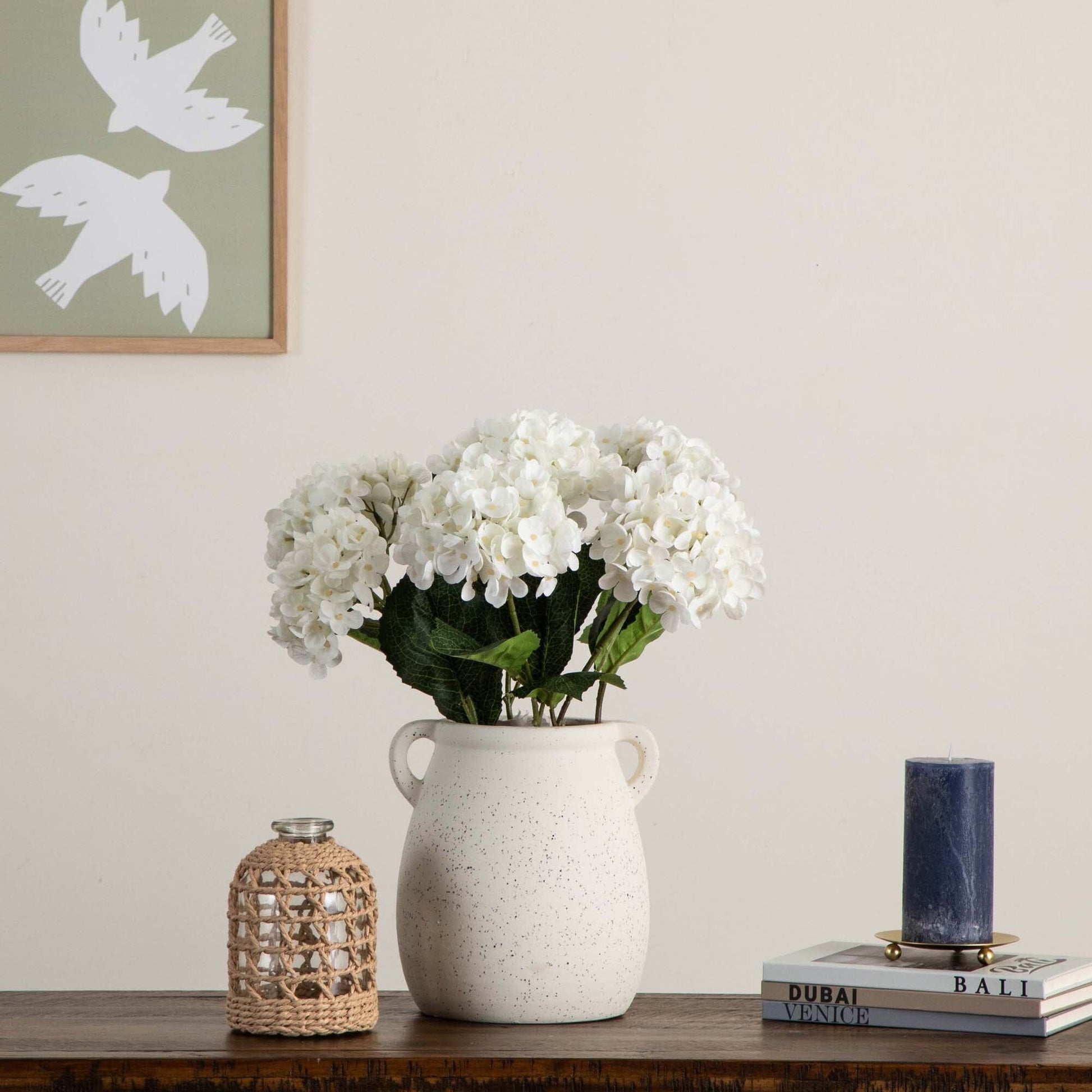 20" Artificial Hydrangea Flower Stems- Set of 3 - Tampa Home & Garden Store