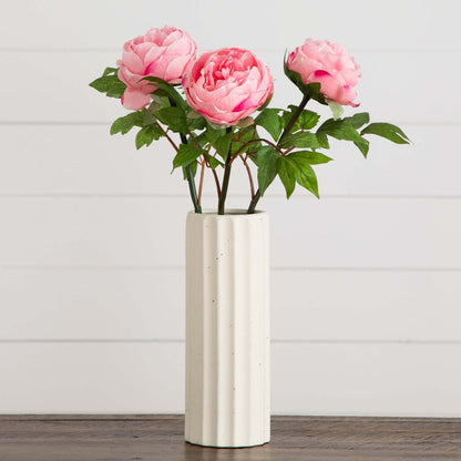 20"Artificial Peony Flower Stems - Set of 3 - Tampa Home & Garden Store