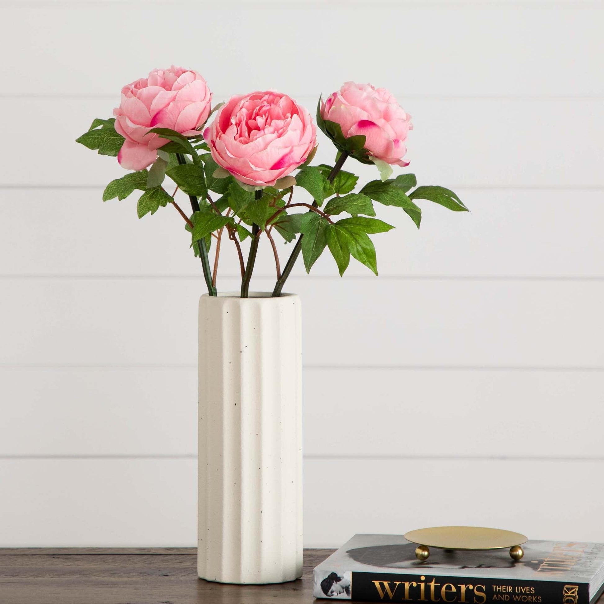20"Artificial Peony Flower Stems - Set of 3 - Tampa Home & Garden Store