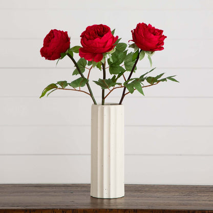20"Artificial Peony Flower Stems - Set of 3 - Tampa Home & Garden Store