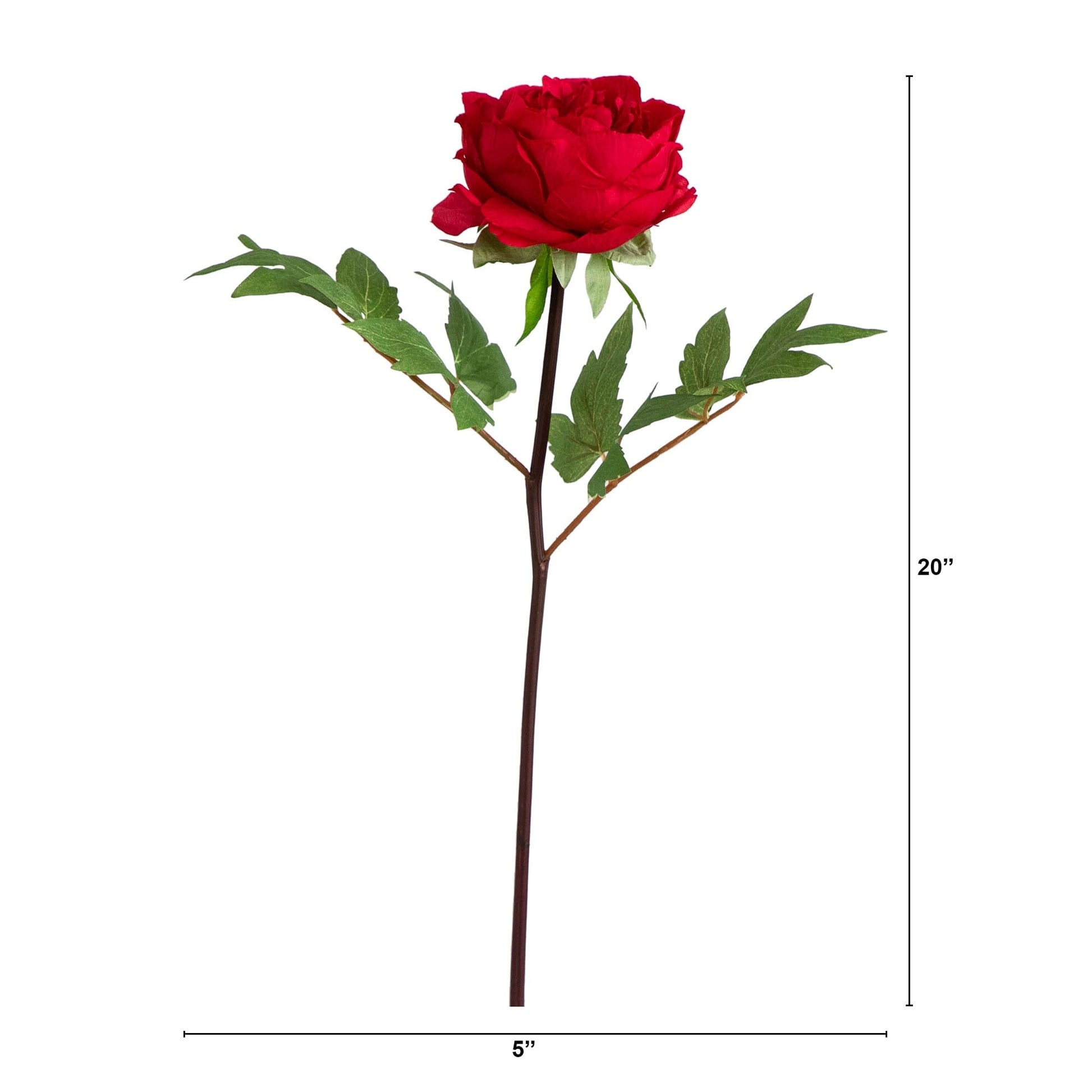 20"Artificial Peony Flower Stems - Set of 3 - Tampa Home & Garden Store