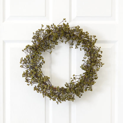 20” Autumn Gypsophila Artificial Wreath - Tampa Home & Garden Store