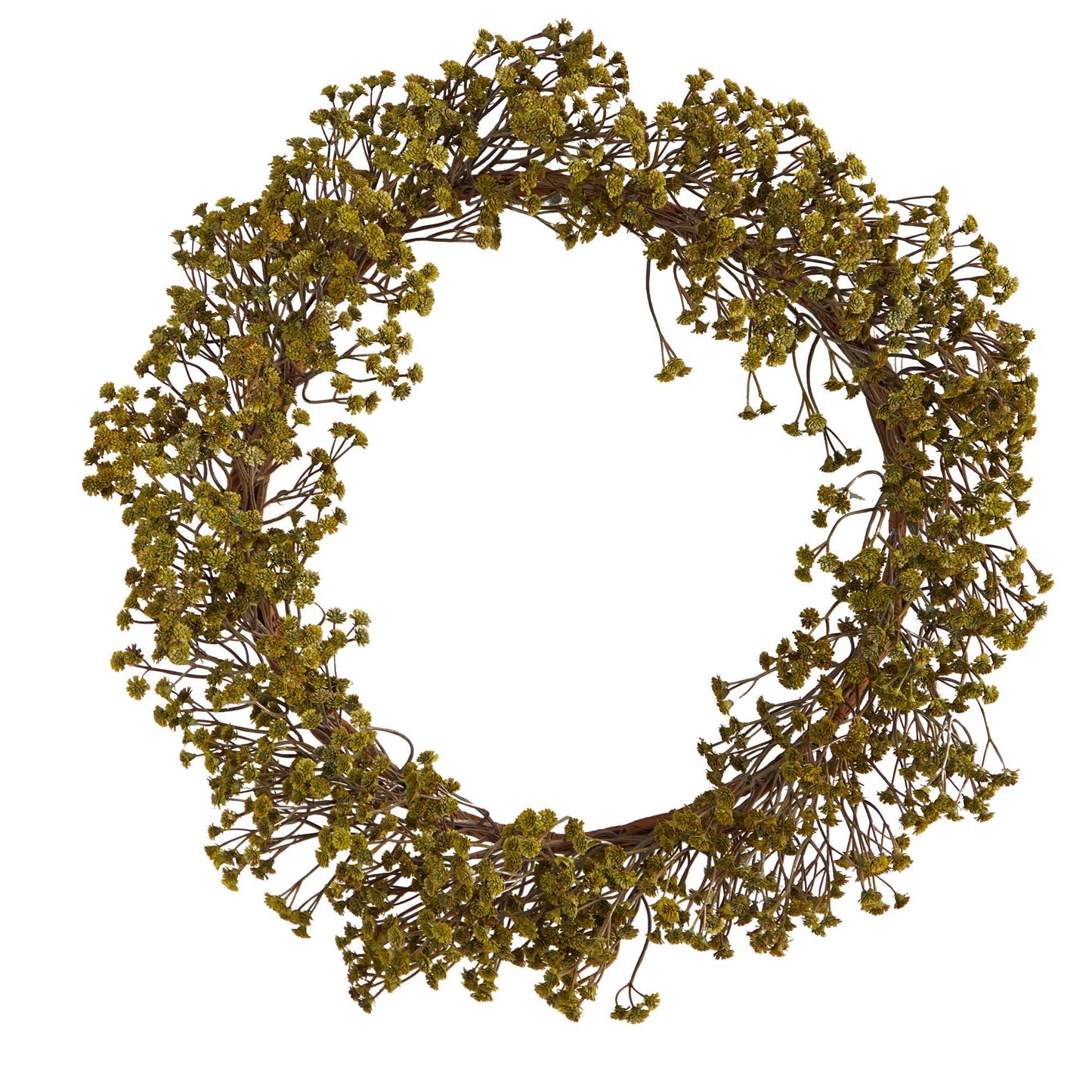 20” Autumn Gypsophila Artificial Wreath - Tampa Home & Garden Store