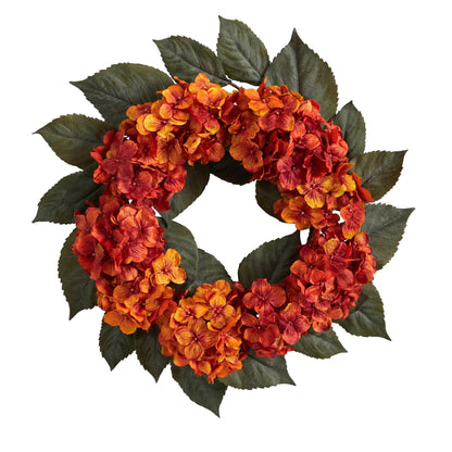 20” Autumn Hydrangea Artificial Wreath - Tampa Home & Garden Store