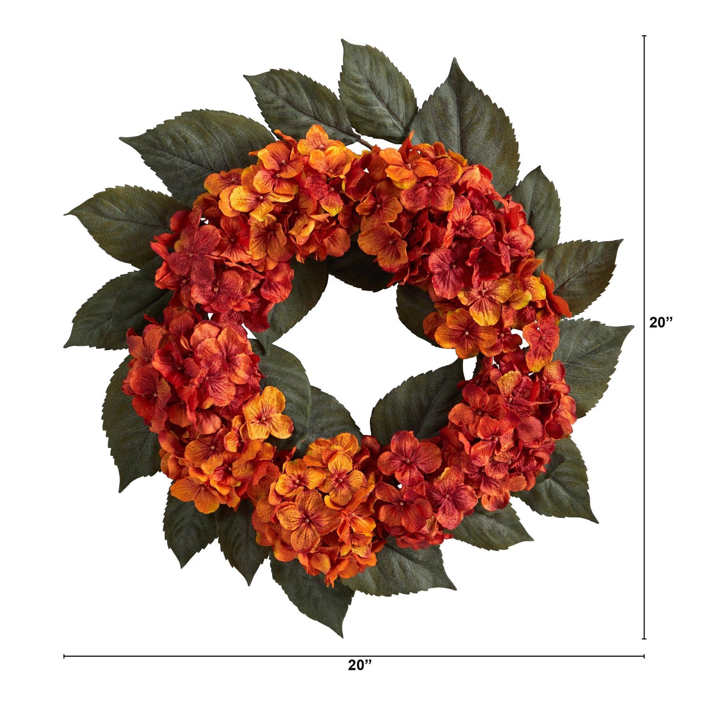 20” Autumn Hydrangea Artificial Wreath - Tampa Home & Garden Store