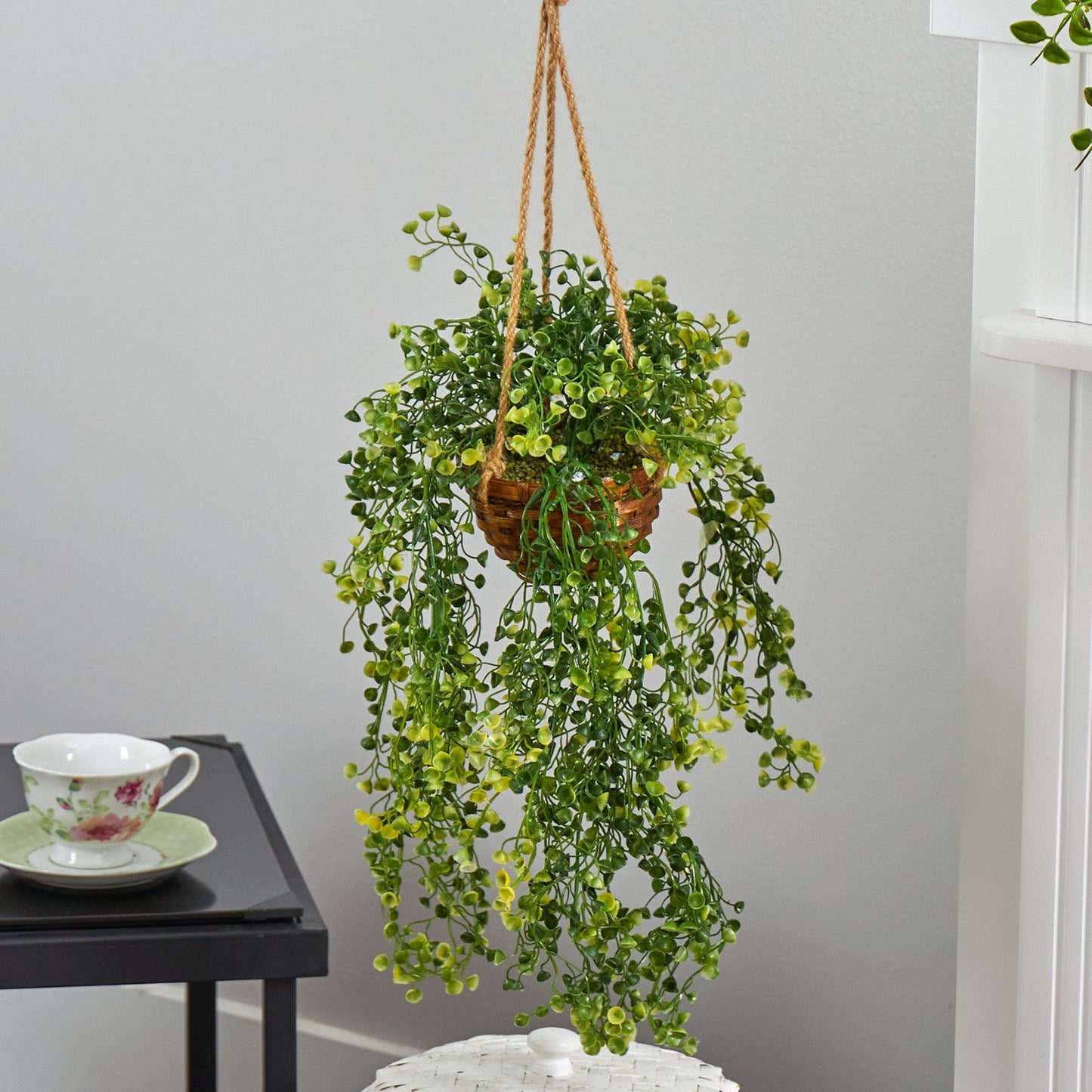20” Baby Tear Artificial Plant in Hanging Basket - Tampa Home & Garden Store