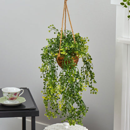 20” Baby Tear Artificial Plant in Hanging Basket - Tampa Home & Garden Store