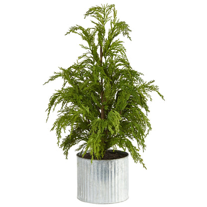 20” Cedar Pine “Natural Look” Artificial Christmas Tree in Decorative Planter - Tampa Home & Garden Store