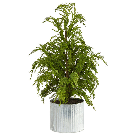 20” Cedar Pine “Natural Look” Artificial Christmas Tree in Decorative Planter - Tampa Home & Garden Store