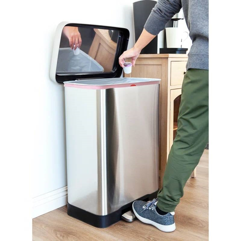 20-Gallon Sturdy Stainless Steel Kitchen Trash Can with Step-on Lid - Tampa Home & Garden Store