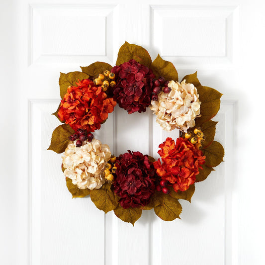 20” Hydrangea Berry Artificial Wreath - Tampa Home & Garden Store
