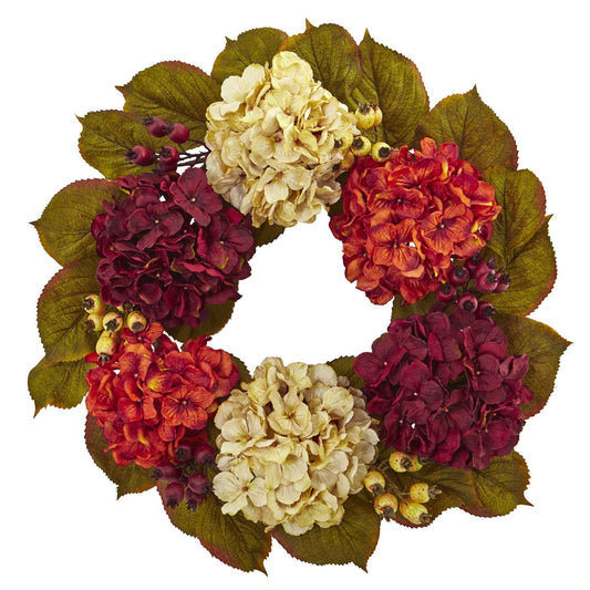 20” Hydrangea Berry Artificial Wreath - Tampa Home & Garden Store